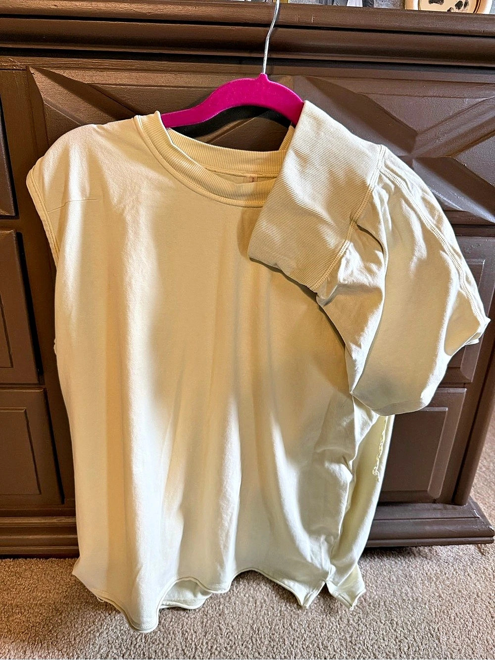 Free People FP Movement Icon Tee Short Sleeve Yellow Medium